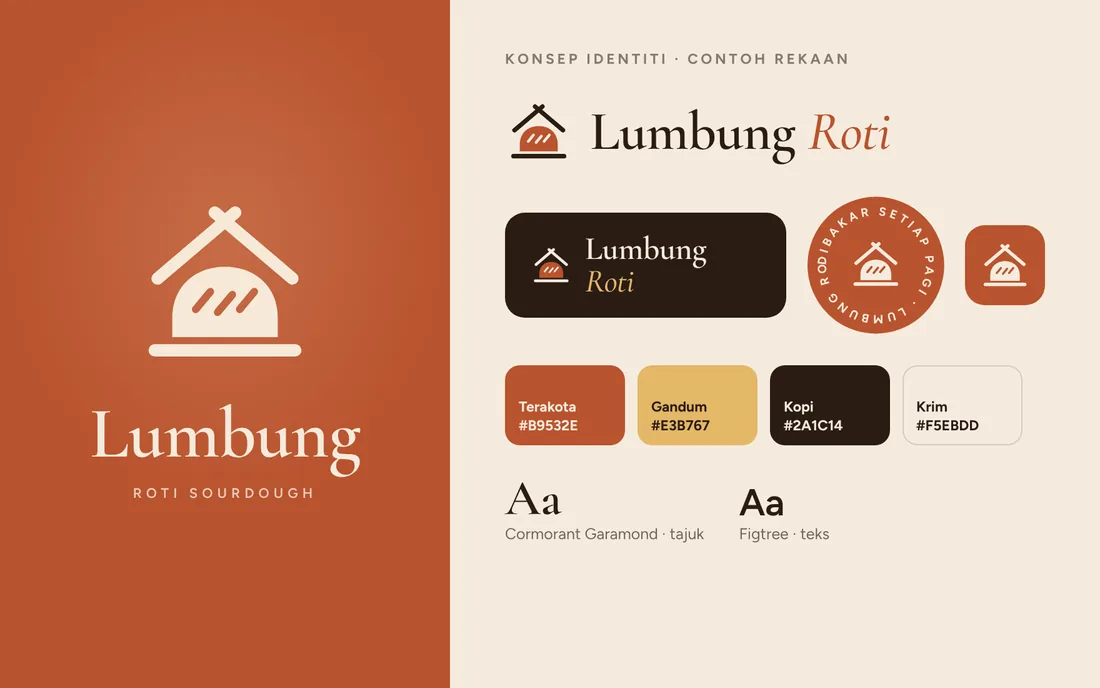 Lumbung Roti bakery logo and identity